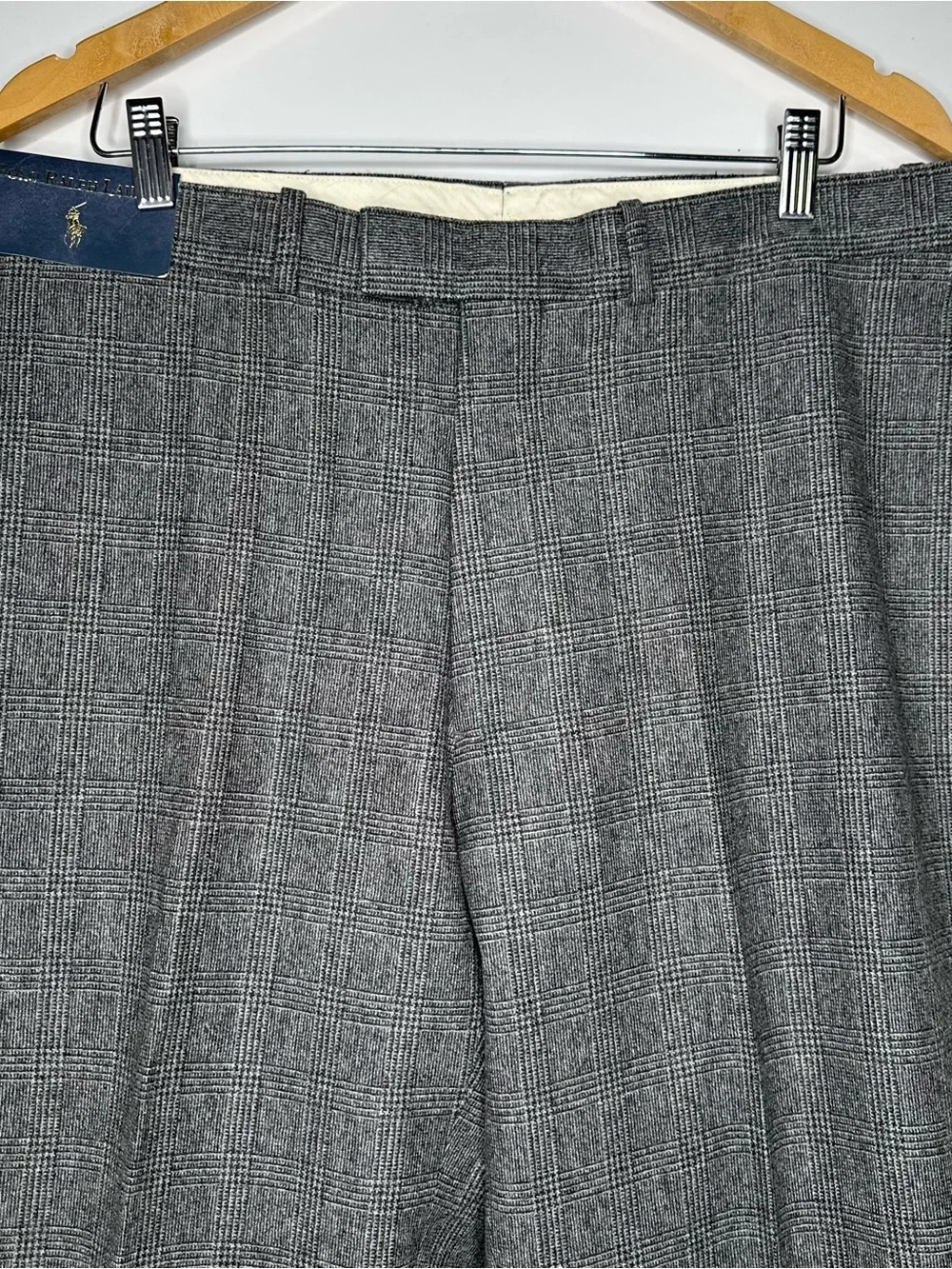 Polo Ralph Lauren NWT Mens Gray Glen Plaid Wool Cotton Flannel Pants 36x32